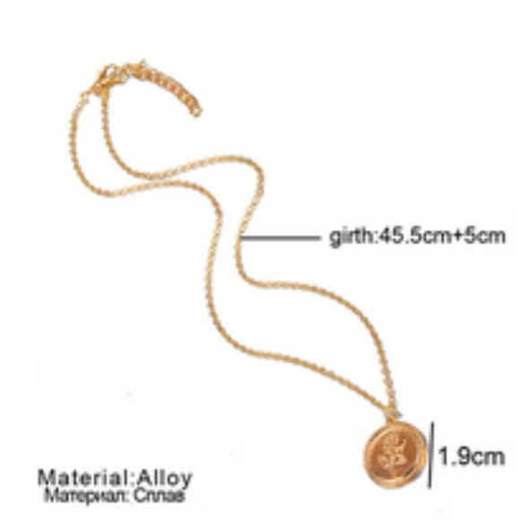 Boho round rose Necklace chain jewelry - Picture 3 of 6